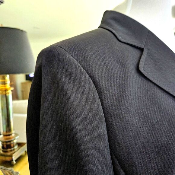 EVAN-PICONE Black Gray Suit Jacket Blazer Womens 14 Business Modern Cut - Picture 4 of 11